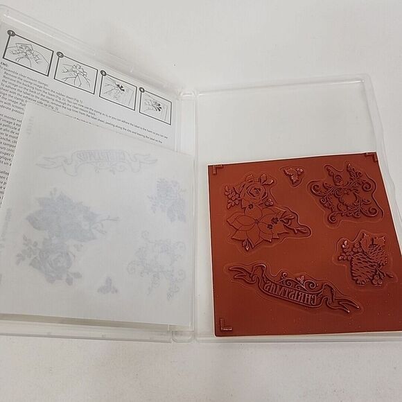 Stampin' Up! PINES & POINSETTIAS Stamp Set of 5 123764 Pine Cones Christmas - Picture 4 of 4